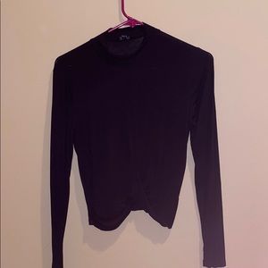 Black long sleeve high neck top